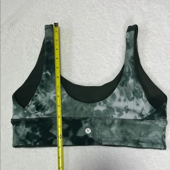 Lululemon Green Tie-Dye Scoop Neck Stretch Sports Bra sz 12 NWOT Comfy Fit - Picture 5 of 10